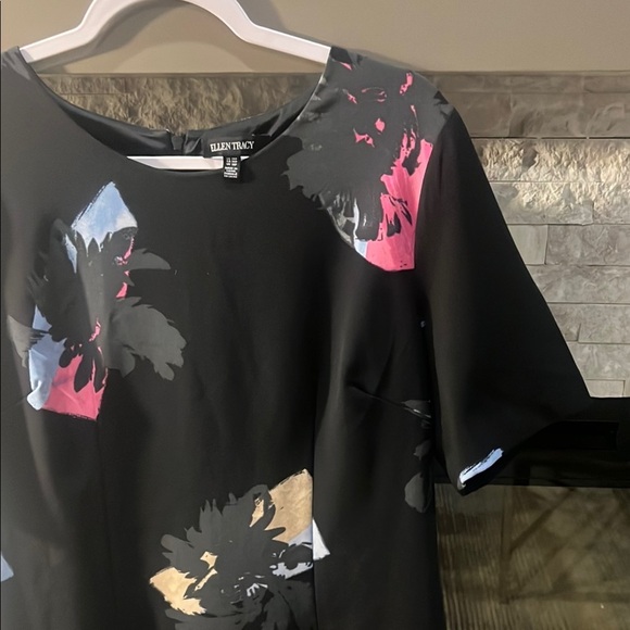 Ellen Tracy size 14Petite Black Floral Print Party dress - Picture 5 of 13